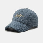 Heart Embroidery Teddy Plush Baseball Cap