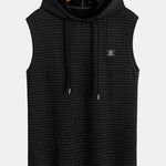 Sleeveless Waffle Hooded Vest