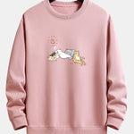Napping Cat Print Relax Fit Sweatshirt
