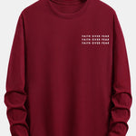 Long Sleeve Slogan Print Cotton T-Shirt