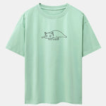 Not Today Lazy Cat Print Drop Shoulder Oversize T-Shirt
