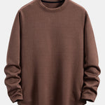 Long Sleeve Geometric Jacquard Arc Hem T-Shirt