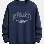 Miami Slogan Print Relax Fit Sweatshirt