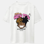 Cartoon Character Slogan Print Drop Shoulder Oversize T-Shirt