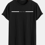 Stripe New York Print Cotton Arc Hem T-Shirt