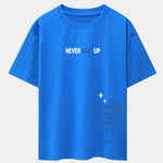 Never Give Up Smiley Face Print Drop Shoulder Oversize T-Shirt