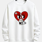 Drinking Coffee With A Broken Heart Print Relax Fit Sweatshirt