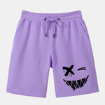 Dissolved Smiley Face Print Man Mid Length Shorts