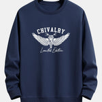 Wings Motorcycle Print Relax Fit Sweatshirt