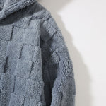 Relax Fit Checkerboard Teddy Hoodie