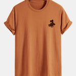 Regular Fit Teddy Bear Print Cotton T-Shirt