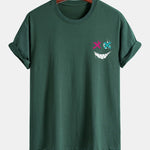 Regular Fit Evil Face Print Cotton T-Shirt