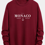 Long Sleeve Monaco Slogan Print Cotton T-Shirt