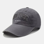 New York Embroidery Washed Distressed Cotton Baseball Cap