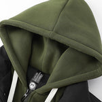 Contrast Zip Up Hooded Puffer Coat