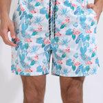 Flamingo Tropical Print Swim Shorts With Compression Liner