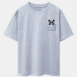 Pocket Panda Print Drop Shoulder Oversize T-Shirt