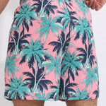 Tropical Print Swim Shorts With Compression Liner