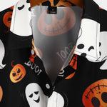 Scary Ghost Pumpkin Print Shirt