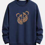 Geometric Bear Print Relax Fit Sweatshirt