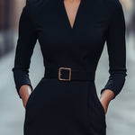 Eva | Elegant Midi Dress with a Flattering Waist