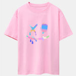 Colorful Smiley Face Print Drop Shoulder Oversize T-Shirt