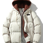 Contrast Zip Up Hooded Puffer Coat