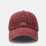 Three Dimensional Embroidered Washed Cotton Retro Casual Baseball Cap With Letters