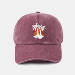 Coconut tree sunset pattern classic retro washed cotton casual baseball cap