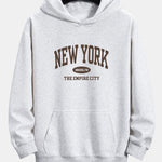 New York Slogan Print Relax Fit Hoodie