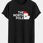 Santa Claus Slogan Print Cotton Arc Hem T-Shirt
