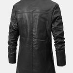 Long Line Faux Fur Lined PU Leather Coat
