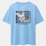 Romantic Doves Back Print Drop Shoulder Oversize T-Shirt