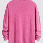 Los Angeles Print Relax Fit Long Sleeve Washed Distressed T-Shirt