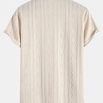 Muscle Fit Geometric Rhombus Jacquard Arc Hem T-Shirt