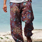 Men's Vintage Loose Printed Drawstring Pants
