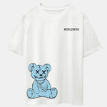 Worldwide Bear Print Drop Shoulder Oversize T-Shirt
