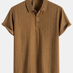 Short Sleeve Knitted Textured Polo