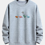 Cartoon Dinosaur Print Relax Fit Sweatshirt