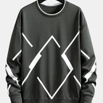 Geometric Print Crew Neck Sweatshirt