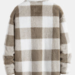 Plaid Teddy Fleece Button Up Overshirt