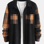 Plaid Corduroy Panel Shirt & Corduroy Jogger Pants