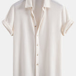 Waffle Button Up Shirt & Drawstring Waffle Shorts