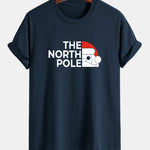 Regular Fit Santa Claus Slogan Print Cotton T-Shirt