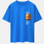 Beach Scenery Slogan Print Drop Shoulder Oversize T-Shirt