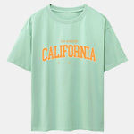 Los Angeles California Print Drop Shoulder Oversize T-Shirt