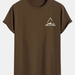 Mountain Print Cotton Arc Hem T-Shirt