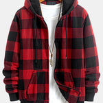 Teddy Fleece Lined Flannel Plaid Hoodie