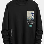 Long Sleeve Tokyo Ukiyo-e Print Cotton T-Shirt