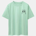 Cat With Sunglasses Print Drop Shoulder Oversize T-Shirt